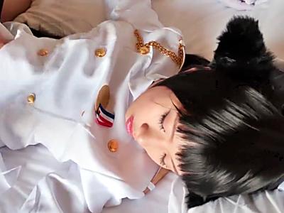 【HD高画質・個人撮影】ゲームコス・アズレン高雄のコスプレ美少女がキモ男とパンスト破ってデカチン激ピストンで絶頂中出し！