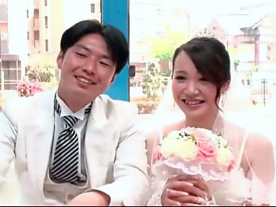 嫁入りした巨乳新婦の膣奥に大量中出し♡結婚式直後の花嫁の性感帯を電マで刺激♡我を忘れてデカチンで種付け！【マジックミラー】