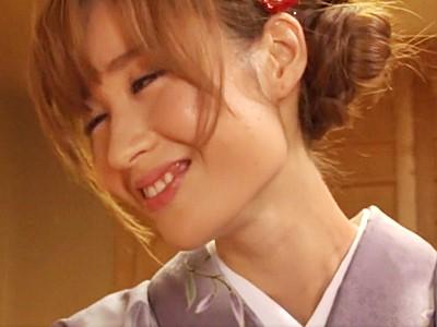 《和服人妻・林ゆな》『出世なさるチンポですよ♥』誰もが夢中になるフェラ抜きおもてなし庵で濃厚な射精！【手コキ】