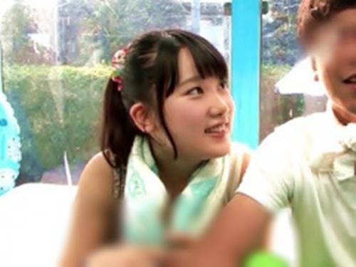 ◆マジックミラー号◆激カワ黒髪の巨乳美少女へ種付け中出し！！性的マッサージで寝取られた水着ギャル彼女！！