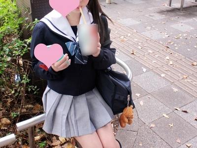 【JK援交】『JCに見える！』ロリで痴女の制服の女子校生をお金でナンパし肉便器にしレイプっぽい5P乱交で中出しハメ撮り！