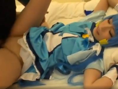 【アニコス/プリキュア】『あのヒロインとｗ』青髪のコスプレイヤーとラブホテルでオフパコし着衣セックスをハメ撮り！
