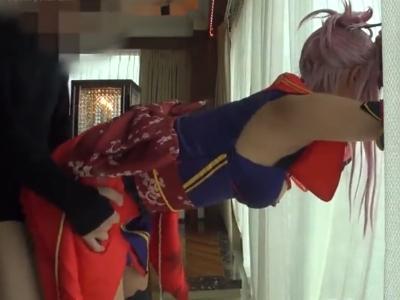 【アニコス/FGO】『宮本武蔵のコスプレｗ』爆乳のコスプレイヤーをホテルに連れ込みオフパコし中出し着衣セックスをハメ撮り