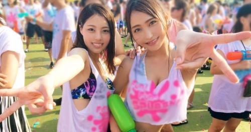 ＜ナンパ＞ウォーターフェスでテンションハイの女子大生2人をナンパ！水着でやるとエロいやつ、せっかくなんであれ、やりました