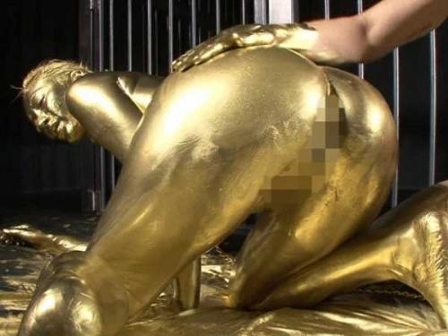 【WAM】全身金粉まみれで際立つ美ボディのカーブライン！金ピカ美女を鬼調教でマニア必見の凌辱映像ｗｗ