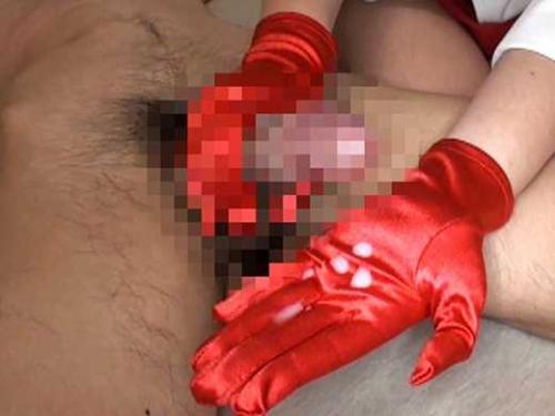 【フェチ】『気持ちいいですか？♥』つるつるテカテカのサテンに興奮！グローブ手コキ＆乳首責めで責める痴女に大量射精