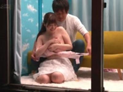 /外から見えてる??:覗き/「もっとっっ♡」友達に見られながらボイン美女が乱れまくる！おかずにしたいスケベ映像