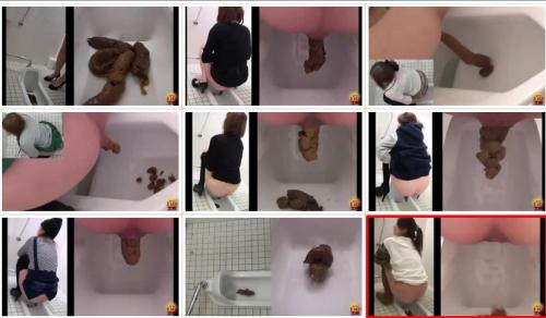 閲覧注意！次々に極太ウンコを気張り脱糞する美女たち！女子トイレ覗き、盗撮、隠し撮り動画