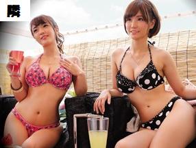 【素人】海岸でナンパしたギャルビッチを連れ込んみ、水着を剥がして大乱交♪