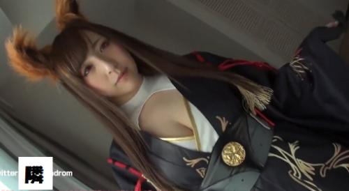 【アズールレーン】【赤城】巨乳コスプレ美女がデカチンをフェラ＆マジパコ♡喘ぎ声もアニ声で超萌える♡
