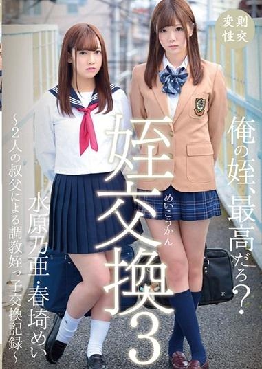 ＊水原乃亜・春埼めい＊JK＊「今度お前と俺の姪、交換してみないか？」38歳無職引きこもり。無垢な姪に性を教え童貞喪失した叔父は裏サイトに姪との行為を投稿し、同じく姪と関係を持つ男と知り合う。【姪交換3 ～2人の叔父による調教姪っ子交換記録～水原乃亜・春埼めい】