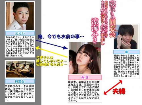 同窓会NTR　僕は家で悶え苦しみながらみさの近況を聞くためメールをしていたが、深夜0時を回ったころから連絡が途絶えてしまう。まさか、そんなまさか…。