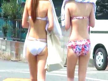 可愛いショートカット美少女をビーチでGET‼車内に連れ込み巨乳を堪能ハメ撮りセックス！！