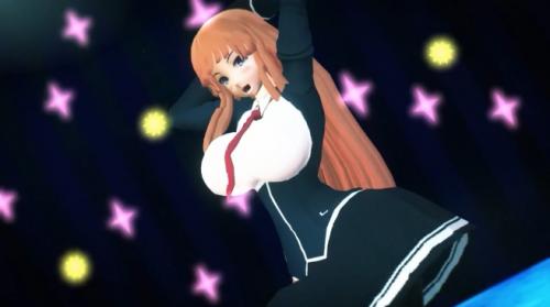 【HMV・MMD】茶髪ロング巨乳女子のセクシーダンス。ダンスオナニー。