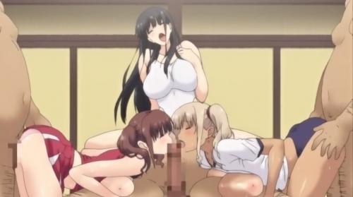 チ○ポに病みつきになってしまったJK3人。オジサンを誘惑しセックス。温泉旅館で乱交旅行。