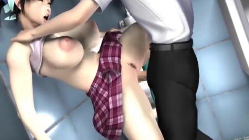 トイレ清掃のバイトの娘が可愛いくて肉感的。構わず小便する男がそのまま性欲もお掃除してもらい激しく性交渉。
