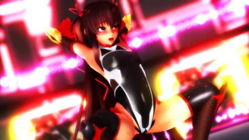 【MMD】貧乳対魔忍。水城ユキカゼ。激しく腰振りセクシーダンス。