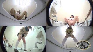 盗撮！美少女JKが休み時間にこっそりトイレでオナニー♡おしっこしながらイッちゃう(^^)