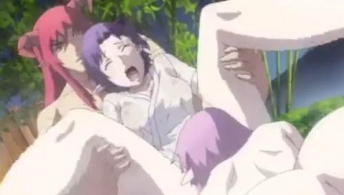 【エロアニメ】魔王の男と温泉旅館でセックスしちゃう女達！