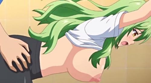 【新作エロアニメ・牝教師4】緑髪の巨乳体育教師が一人の鬼畜男によってセックス漬けにされる！