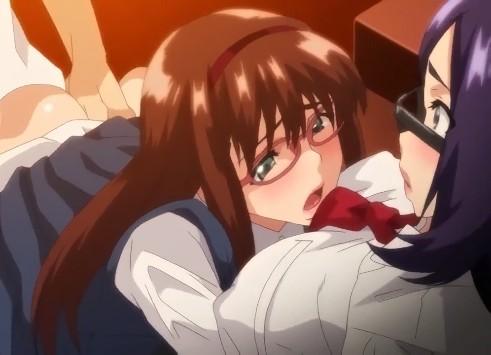 【エロアニメ】眼鏡フェチの男が眼鏡を掛けた姉と自分の彼女とセックスしちゃう！