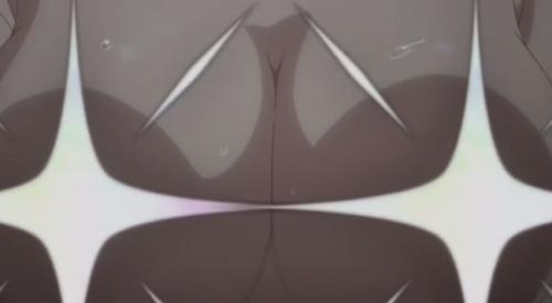 《一般アニメ・ド級編隊エグゼロス》車に裸で隠れて巨乳を全開にしちゃう女の子！