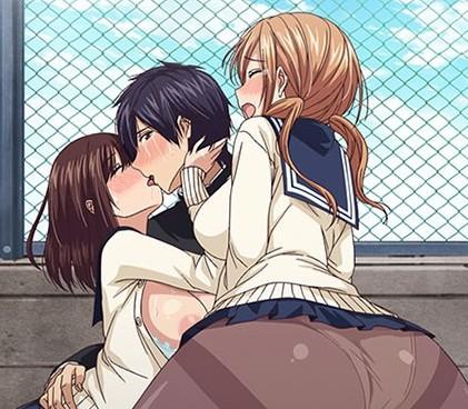 【新作エロアニメ・キスハグ2】今まで彼女が居ない事を女友達に告白したら3Pセックスする羽目になる男の子！