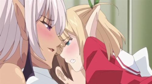 【エロアニメ】エルフだらけの学園の男性教師が教え子のエルフ女子達とセックスしちゃう！