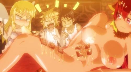 身体を使って乳首解禁しながら女体焼肉しちゃう火竜女まで登場するアニメ