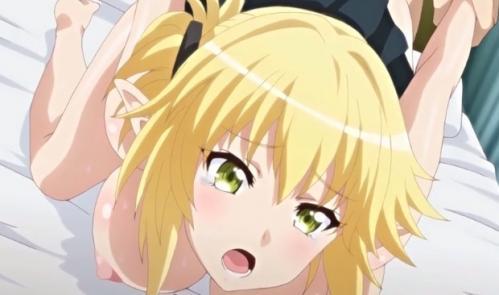 騎士でもあるエルフと優等生な転校生エルフと3Pエッチしちゃう！