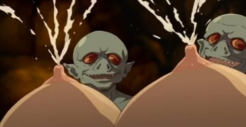 《エロアニメ》巨乳な気高い騎士がチビモンスターに輪姦され母乳大量射精させられる！