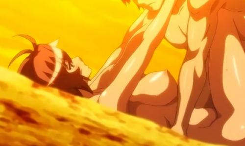 【エロアニメ】海に来た実は悪の女幹部の女子とセックスする男！