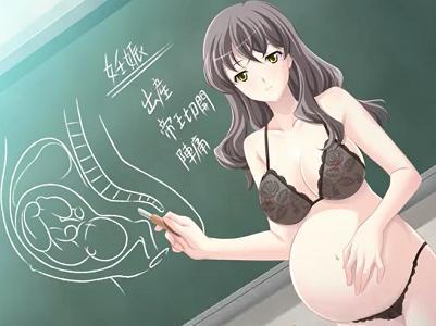 【保健体育】ボテ腹妊婦な女教師が妊娠×出産のセックス授業！？黒ランジェリーを脱いで美乳おっぱいを露出する熱血っぷりｗ