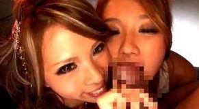 【希咲エマ】【ERIKA】おっぱいの大きなキャバ嬢コンビがお客さんのチンコにご奉仕しちゃってます
