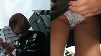 【めくりパンチラ盗撮】街行く美人OLを狙いスマホ片手に強引にスカートめくりして秘部を堪能するとはけしからん！！