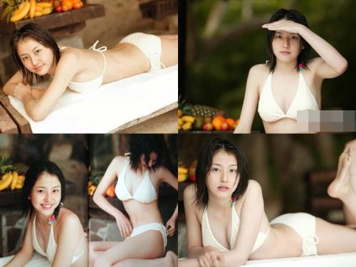 【長澤まさみ】芸能人★下積み時代の白ビキニ！10代独特の華奢で未発達なロリ体型に似合わない美乳の谷間がソソる♡
