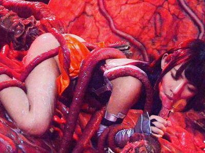 ※グロ注意※〖実写〗対魔忍アサギ！淫魔が巣くう肉部屋…美人ヒロインが鬼畜責めに完堕ち！