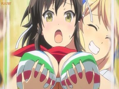 おっぱい大好きな淫乱ビッチJKがいろんな巨乳美少女たちのおっぱいを後ろから襲って鷲掴みモミまくりヤリたい放題♥♥