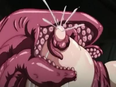 エッチで過激なエロシーン満載♥♥触手モンスターに誤解され拘束されて爆乳おっぱいを弄られ母乳ミルク噴射♥♥