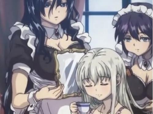 可愛いロリっ子金髪美少女が巨乳美少女メイドに囲まれて女だらけの花園♡♡百合エッチで淫乱女たちの濃厚な絡み合い♡♡