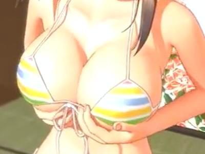 【エロアニメ】荒ぶるおっぱい＆おっぱい！！極小ビキニからこぼれる神乳にくノ一達と種付け三昧なハーレム濃厚セックス最高♥