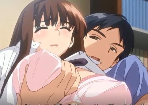 【エロアニメ】バックからムチムチおっぱい揉まれ感じちゃう巨乳美少女JKと濃厚中出しえっち♡