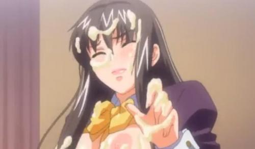 上品な爆乳生徒会長が顔面に大量ザーメンをぶっかけられ恍惚♥♥見た目とは裏腹に中身はただの変態JKだった♥♥