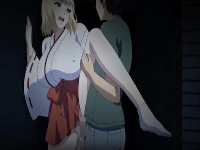 巨乳で金髪の美人妻の巫女さんコスプレエッチは最高にエロカワイイ♡たっぷり愛情を腟内に注入しちゃうよ！！