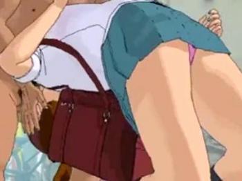 【エロアニメ】エビ反りイラマチオっ！！タイムストップして通学中のJKを中出しレイプ♥停止解除で大絶叫＆大絶頂♥♥