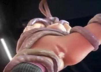 ぬるぬる触手エイリアンにレイプされるパイパン娘！！獰猛なエイリアンから中出しやアナルファックされ連続凌辱！！