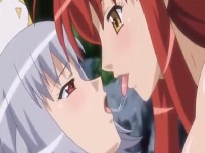 巨乳お姉さんに押し倒され無理やり濃厚ベロチューされるケモノ美少女がおマンコ擦り合わせてレズセックス♡