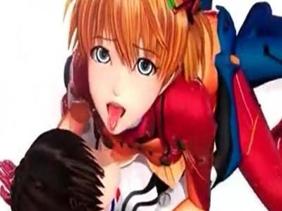 シンジとアスカがプラグスーツのままイチャラブ濃厚騎乗位セックスで子宮奥までガン突きされてアヘ顔快楽堕ちしちゃう♥♥