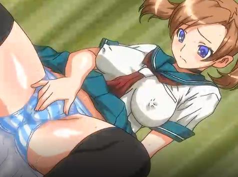 【エロアニメ】戸惑いながらも我慢できずにパンツの上から指マンプレイでビクビク感じまくる制服JK！
