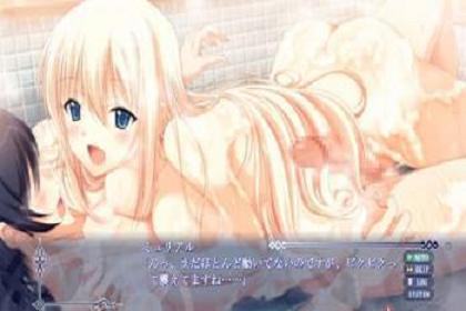【エロゲー】まるでソープランド♡金髪ロングのムチムチ美少女が体を使って乳首もチンポも綺麗きれいにしてくれる♡